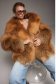 Women's red fox fur coat
