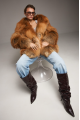 Women's red fox fur coat