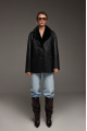 Classic double-sided black sheepskin jacket
