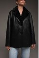 Classic double-sided black sheepskin jacket