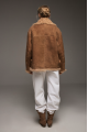 Brown suede sheepskin coat made of natural sheepskin