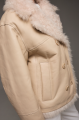 Beige sheepskin coat made of natural sheepskin