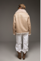 Beige sheepskin coat made of natural sheepskin