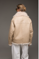 Beige sheepskin coat made of natural sheepskin