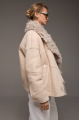 Stylish beige suede sheepskin coat
