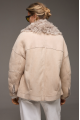 Stylish beige suede sheepskin coat