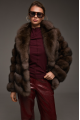 Women's chocolate marten fur coat