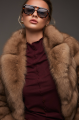 Women's brown marten fur coat