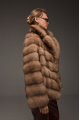 Women's brown marten fur coat