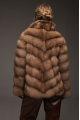 Women's brown marten fur coat