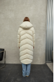 Women's milk-colored down jacket with natural filler