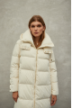 Women's milk-colored down jacket with natural filler