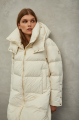 Women's milk-colored down jacket with natural filler