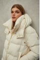 Women's milk-colored down jacket with natural filler