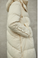 Women's milk-colored down jacket with natural filler