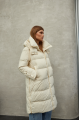 Women's milk-colored down jacket with natural filler