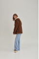 Women's sheepskin coat in a vintage style, made of natural sheepskin in the color of whiskey