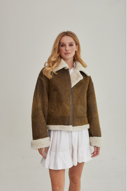 Vintage brown sheepskin coat