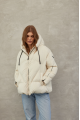 White down jacket with natural filler in OVERSIZE style