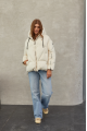 White down jacket with natural filler in OVERSIZE style