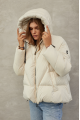 White down jacket with natural filler in OVERSIZE style