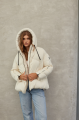 White down jacket with natural filler in OVERSIZE style