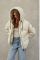 White down jacket with natural filler in OVERSIZE style