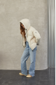 White down jacket with natural filler in OVERSIZE style