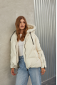 White down jacket with natural filler in OVERSIZE style