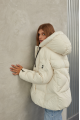 White down jacket with natural filler in OVERSIZE style