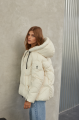 White down jacket with natural filler in OVERSIZE style