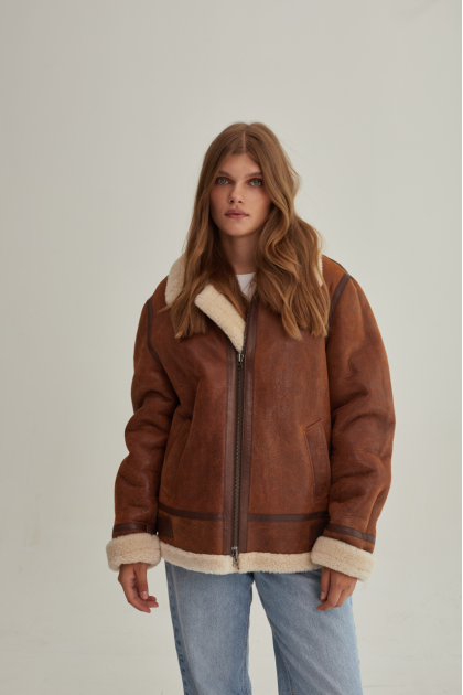 Stylish vintage sheepskin coat