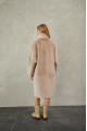 Women's long sheepskin coat made of natural sheepskin, beige color