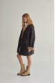 Sheepskin coat made of natural sheepskin in VINTAGE style, dark chocolate color