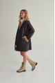 Sheepskin coat made of natural sheepskin in VINTAGE style, dark chocolate color