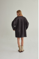 Sheepskin coat made of natural sheepskin in VINTAGE style, dark chocolate color