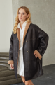 Sheepskin coat made of natural sheepskin in VINTAGE style, dark chocolate color