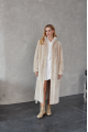 Long sheepskin coat made of natural beige color