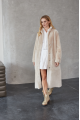 Long sheepskin coat made of natural beige color