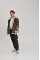 Men's American-style sheepskin coat made of natural brown sheepskin