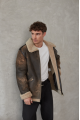 Men's American-style sheepskin coat made of natural brown sheepskin