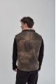 Men's brown sheepskin-vest made of natural sheepskin in VINTAGE style