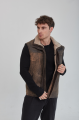 Men's brown sheepskin-vest made of natural sheepskin in VINTAGE style