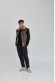 Men's brown sheepskin-vest made of natural sheepskin in VINTAGE style