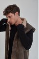 Men's brown sheepskin-vest made of natural sheepskin in VINTAGE style