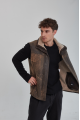 Men's brown sheepskin-vest made of natural sheepskin in VINTAGE style