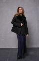 Women's black suede jacket made of natural sheepskin