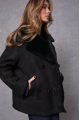 Women's black suede jacket made of natural sheepskin