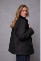 Women's black suede jacket made of natural sheepskin