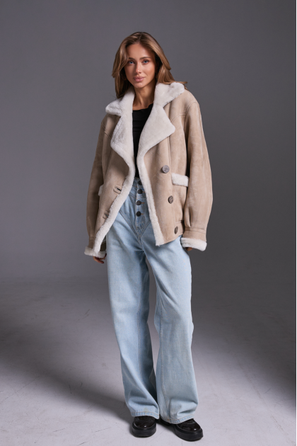 Women's suede sheepskin coat